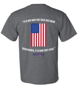 T-shirt with logo and full color flag on backside