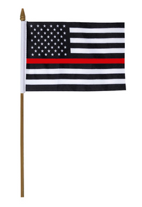 USA Thin Red Line Flag (12" x 18")